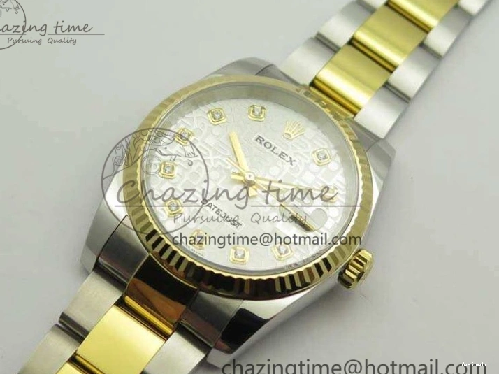 116234 36mm Oyster DJF YG Datejust Edition 1:1 Bracelet V2 Dial On SA3135 Fluted SS White Best Com 1129